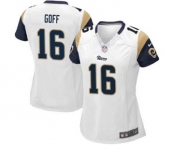 Women's Nike Los Angeles Rams #16 Jared Goff White NFL Jersey
