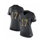 Women's Nike Los Angeles Rams #17 Case Keenum Limited Black 2016 Salute to Service NFL Jersey