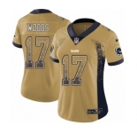Women's Nike Los Angeles Rams #17 Robert Woods Limited Gold Rush Drift Fashion NFL Jersey