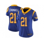 Women's Nike Los Angeles Rams #21 Nolan Cromwell Vapor Untouchable Limited Royal Blue Alternate NFL Jersey