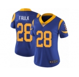 Women's Nike Los Angeles Rams #28 Marshall Faulk Vapor Untouchable Limited Royal Blue Alternate NFL Jersey