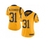 Women's Nike Los Angeles Rams #31 Mo Alexander Limited Gold Rush NFL Jersey