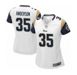 Women's Nike Los Angeles Rams #35 C.J. Anderson Game White NFL Jersey