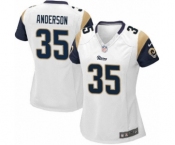 Women's Nike Los Angeles Rams #35 C.J. Anderson Game White NFL Jersey
