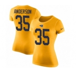 Women's Nike Los Angeles Rams #35 C.J. Anderson Gold Rush Pride Name & Number T-Shirt