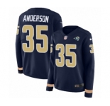 Women's Nike Los Angeles Rams #35 C.J. Anderson Limited Navy Blue Therma Long Sleeve NFL Jersey
