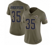 Women's Nike Los Angeles Rams #35 C.J. Anderson Limited Olive 2017 Salute to Service NFL Jersey