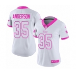 Women's Nike Los Angeles Rams #35 C.J. Anderson Limited White Pink Rush Fashion NFL Jersey