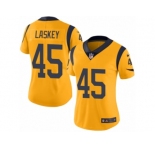 Women's Nike Los Angeles Rams #45 Zach Laskey Limited Gold Rush NFL Jersey