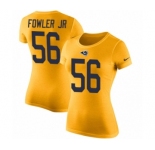 Women's Nike Los Angeles Rams #56 Dante Fowler Jr Gold Rush Pride Name & Number T-Shirt