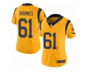 Women's Nike Los Angeles Rams #61 Tim Barnes Limited Gold Rush NFL Jersey