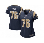 Women's Nike Los Angeles Rams #76 Orlando Pace Game Navy Blue Team Color NFL Jersey