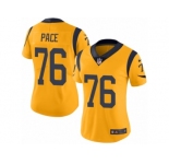 Women's Nike Los Angeles Rams #76 Orlando Pace Limited Gold Rush NFL Jersey