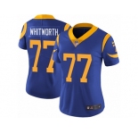 Women's Nike Los Angeles Rams #77 Andrew Whitworth Vapor Untouchable Limited Royal Blue Alternate NFL Jersey