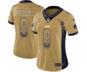 Women's Nike Los Angeles Rams #8 Brandon Allen Limited Gold Rush Drift Fashion NFL Jersey