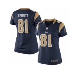 Women's Nike Los Angeles Rams #81 Gerald Everett Limited Navy Blue Team Color NFL Jersey