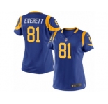 Women's Nike Los Angeles Rams #81 Gerald Everett Limited Royal Blue Alternate NFL Jersey