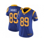 Women's Nike Los Angeles Rams #89 Tyler Higbee Vapor Untouchable Limited Royal Blue Alternate NFL Jersey