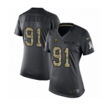 Women's Nike Los Angeles Rams #91 Dominique Easley Limited Black 2016 Salute to Service NFL Jersey