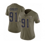 Women's Nike Los Angeles Rams #91 Dominique Easley Limited Olive 2017 Salute to Service NFL Jersey