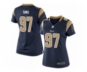 Women's Nike Los Angeles Rams #97 Eugene Sims Limited Navy Blue Team Color NFL Jersey