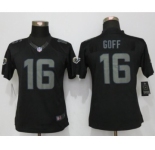 Womens Nike St.Louis Rams #16 Jared Goff Impact Limited Black Jerseys