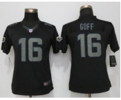Womens Nike St.Louis Rams #16 Jared Goff Impact Limited Black Jerseys