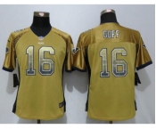 Wonen Nike St.Louis Rams #16 Jared Goff Drift Fashion Gold Jerseys