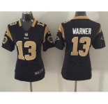 nike women nfl jerseys st. louis rams #13 warner blue[nike]