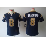 nike women nfl jerseys st. louis rams #8 bradford dk.blue[nike limited]
