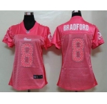 nike women nfl jerseys st. louis rams #8 bradford pink[2012 new]