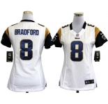 nike women nfl jerseys st. louis rams #8 bradford white[nike]