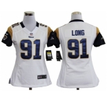 nike women nfl jerseys st. louis rams #91 long white[nike]