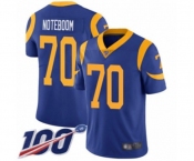 Youth Los Angeles Rams #70 Joseph Noteboom Royal Blue Alternate Vapor Untouchable Limited Player 100th Season Football Jersey
