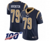 Youth Los Angeles Rams #79 Rob Havenstein Navy Blue Team Color Vapor Untouchable Limited Player 100th Season Football Jersey