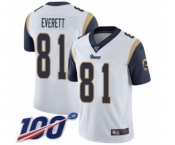 Youth Los Angeles Rams #81 Gerald Everett White Vapor Untouchable Limited Player 100th Season Football Jersey