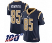 Youth Los Angeles Rams #85 Jack Youngblood Navy Blue Team Color Vapor Untouchable Limited Player 100th Season Football Jersey