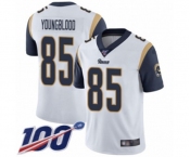 Youth Los Angeles Rams #85 Jack Youngblood White Vapor Untouchable Limited Player 100th Season Football Jersey