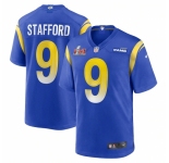 Youth Los Angeles Rams #9 Matthew Stafford Blue Nike Royal Super Bowl LVI Patch Jersey