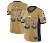 Youth Nike Los Angeles Rams #93 Ndamukong Suh Limited Gold Rush Drift Fashion NFL Jersey