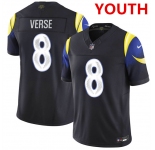 Youth los angeles rams #8 jared verse midnight blue 2025 f.u.s.e. “rivalries†vapor limited football stitched jersey