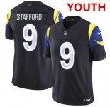 Youth los angeles rams #9 matthew stafford midnight blue 2025 f.u.s.e. “rivalries” vapor limited football stitched jersey