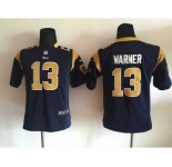 nike youth nfl jerseys st. louis rams #13 warner blue[nike]