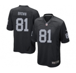 Men's Nike Oakland Raiders #81 Tim Brown Game Black Team Color NFL Jersey