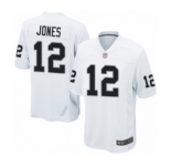 Men's Oakland Raiders #12 Zay Jones Game White Football Jersey