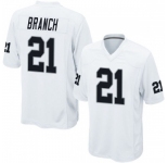 Men's Oakland Raiders #21 Branch Game White Football Jersey