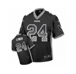 Men's Nike Oakland Raiders #24 Marshawn Lynch Elite Black Drift Fashion NFL Jersey