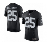 Men's Nike Oakland Raiders #25 Fred Biletnikoff Elite Black Team Color NFL Jersey