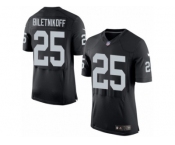 Men's Nike Oakland Raiders #25 Fred Biletnikoff Elite Black Team Color NFL Jersey