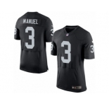 Men's Nike Oakland Raiders #3 E. J. Manuel Elite Black Team Color NFL Jersey